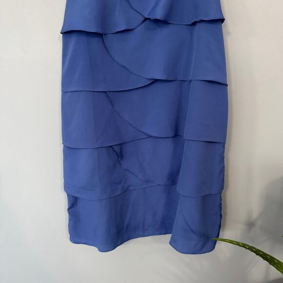 Lush Periwinkle Blue Mini Dress w/ Ruffle Tiers Size Medium - Picture 2 of 7